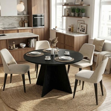 Τραπέζι Tailor Megapap χρώμα sencron black 120x75,7cm 1 τεμ.