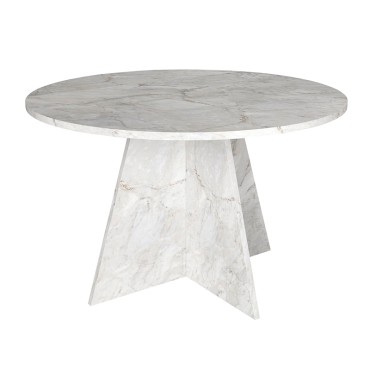 Τραπέζι Tailor Megapap χρώμα λευκό εφέ μαρμάρου 120x75,7cm 1 τεμ.