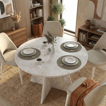 Τραπέζι Tailor Megapap χρώμα λευκό εφέ μαρμάρου 100x75,7cm 1 τεμ.
