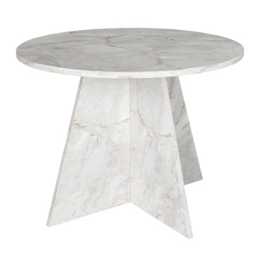 Τραπέζι Tailor Megapap χρώμα λευκό εφέ μαρμάρου 100x75,7cm 1 τεμ.