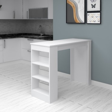 Τραπέζι μπαρ Deep Megapap χρώμα λευκό 120x50x100cm 1 τεμ.