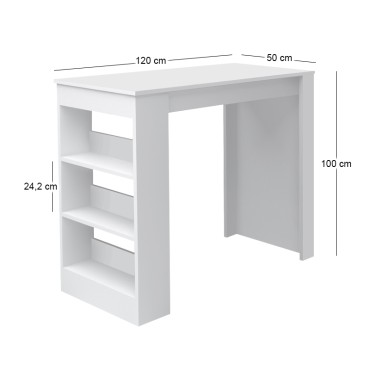 Τραπέζι μπαρ Deep Megapap χρώμα λευκό 120x50x100cm 1 τεμ.