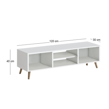 Έπιπλο τηλεόρασης Loren Megapap χρώμα λευκό 120x30x40cm 1 τεμ.