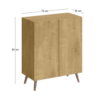 Παπουτσοθήκη Luce Megapap χρώμα sapphire oak 70x35x85cm