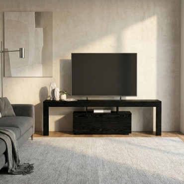 Έπιπλο τηλεόρασης Woodra Megapap χρώμα sencron black 180x31,3x50,2cm 1 τεμ.