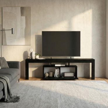 Έπιπλο τηλεόρασης Woodra Megapap χρώμα sencron black 180x31,3x50,2cm 1 τεμ.