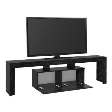 Έπιπλο τηλεόρασης Woodra Megapap χρώμα sencron black 180x31,3x50,2cm 1 τεμ.