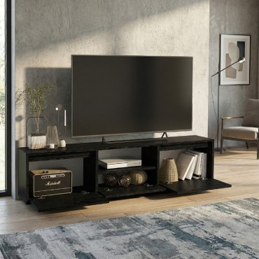 Έπιπλο τηλεόρασης Lumbera Megapap χρώμα sencron black 160x29,5x42cm 1 τεμ.