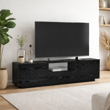 Έπιπλο τηλεόρασης Lumbera Megapap χρώμα sencron black 160x29,5x42cm 1 τεμ.