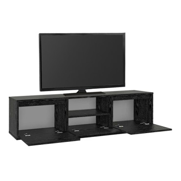 Έπιπλο τηλεόρασης Lumbera Megapap χρώμα sencron black 160x29,5x42cm 1 τεμ.