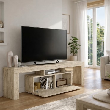 Έπιπλο τηλεόρασης Woodra Megapap χρώμα travertine 180x31,3x50,2cm 1 τεμ.