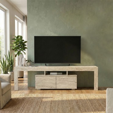 Έπιπλο τηλεόρασης Woodra Megapap χρώμα travertine 180x31,3x50,2cm 1 τεμ.