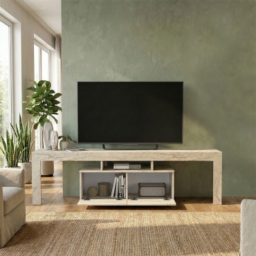 Έπιπλο τηλεόρασης Woodra Megapap χρώμα travertine 180x31,3x50,2cm 1 τεμ.