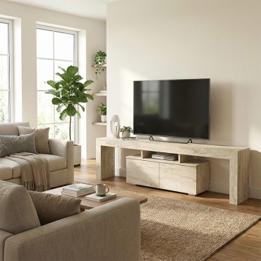 Έπιπλο τηλεόρασης Woodra Megapap χρώμα travertine 180x31,3x50,2cm 1 τεμ.