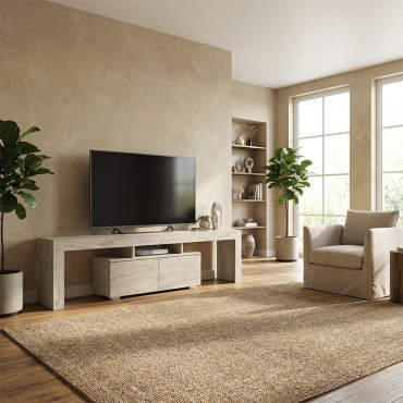 Έπιπλο τηλεόρασης Woodra Megapap χρώμα travertine 180x31,3x50,2cm 1 τεμ.