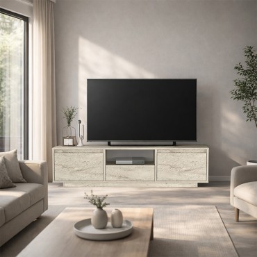Έπιπλο τηλεόρασης Lumbera Megapap χρώμα travertine 160x29,5x42cm 1 τεμ.