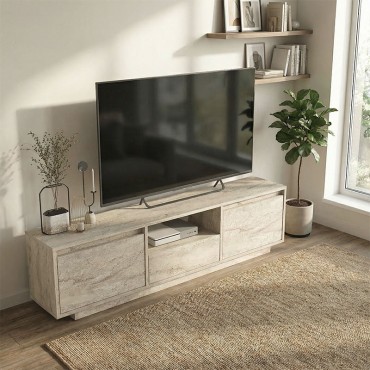 Έπιπλο τηλεόρασης Lumbera Megapap χρώμα travertine 160x29,5x42cm 1 τεμ.