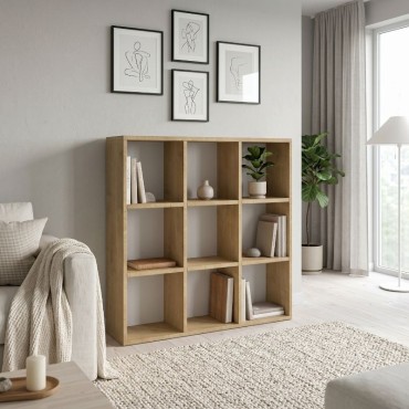 Βιβλιοθήκη Cube Megapap χρώμα sapphire oak 90x30x90cm 1 τεμ.