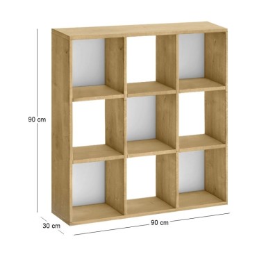 Βιβλιοθήκη Cube Megapap χρώμα sapphire oak 90x30x90cm 1 τεμ.