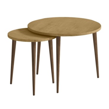 Τραπεζάκι σαλονιού σετ 2 τεμ. Nola Megapap χρώμα sapphire oak 60x46cm