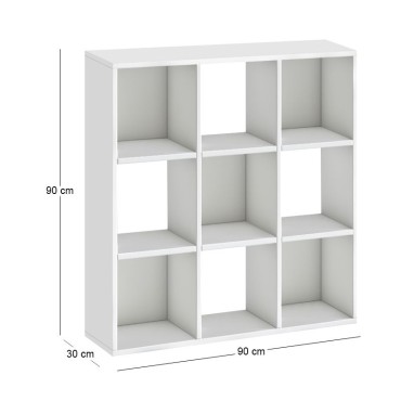 Βιβλιοθήκη Cube Megapap χρώμα λευκό 90x30x90cm 1 τεμ.
