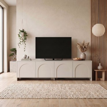 Έπιπλο τηλεόρασης Aurelia Megapap χρώμα κρεμ 180x32x45cm 1 τεμ.