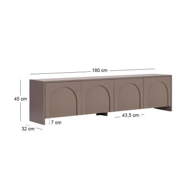 Έπιπλο τηλεόρασης Aurelia Megapap χρώμα μόκα 180x32x45cm 1 τεμ.