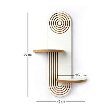 Ραφιέρα τοίχου Artwill Megapap Mdf χρώμα λευκό - oak 46x13x70cm 1 τεμ.