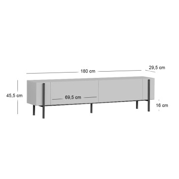 Έπιπλο τηλεόρασης Nexus Megapap χρώμα καρυδί 180x30x45,5cm 1 τεμ.