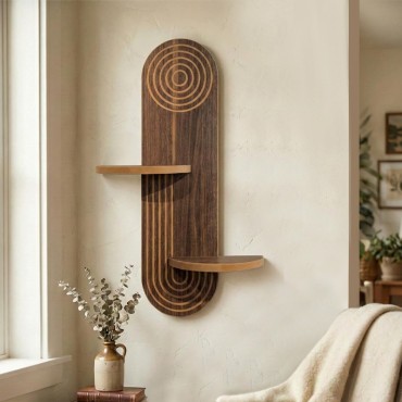 Ραφιέρα τοίχου Artwill Megapap Mdf χρώμα wenge 46x13x70cm 1 τεμ.
