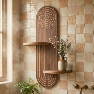 Ραφιέρα τοίχου Artwill Megapap Mdf χρώμα wenge 46x13x70cm 1 τεμ.