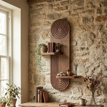 Ραφιέρα τοίχου Artwill Megapap Mdf χρώμα wenge 46x13x70cm 1 τεμ.