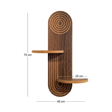 Ραφιέρα τοίχου Artwill Megapap Mdf χρώμα wenge 46x13x70cm 1 τεμ.