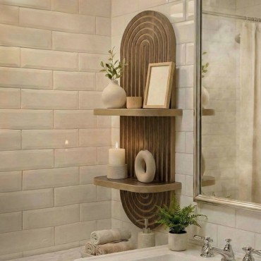 Ραφιέρα τοίχου Artwill Megapap Mdf χρώμα wenge 26x13x70cm 1 τεμ.
