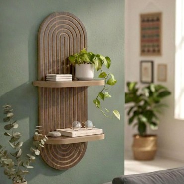 Ραφιέρα τοίχου Artwill Megapap Mdf χρώμα wenge 26x13x70cm 1 τεμ.