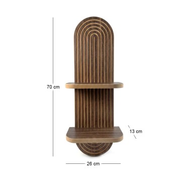 Ραφιέρα τοίχου Artwill Megapap Mdf χρώμα wenge 26x13x70cm 1 τεμ.