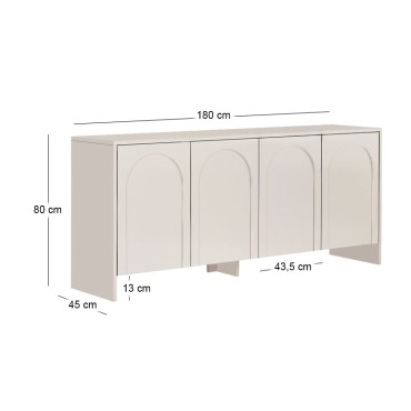 Μπουφές Aurelia Megapap χρώμα κρεμ 180x45x80cm 1 τεμ.