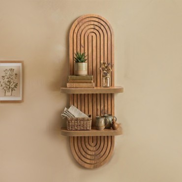 Ραφιέρα τοίχου Artwill Megapap Mdf χρώμα oak 26x13x70cm 1 τεμ.