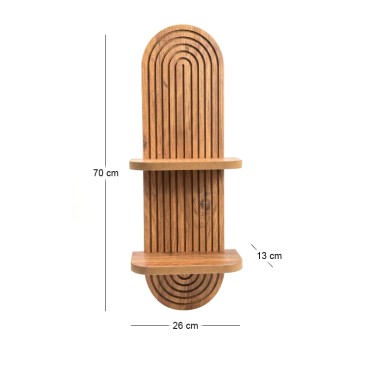 Ραφιέρα τοίχου Artwill Megapap Mdf χρώμα oak 26x13x70cm 1 τεμ.