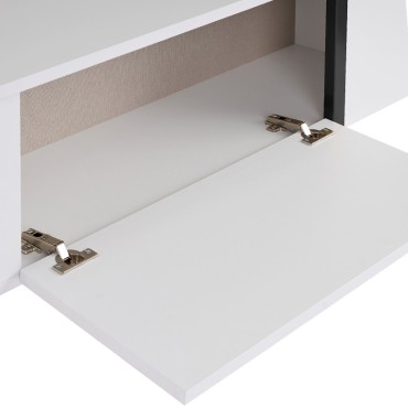 Έπιπλο τηλεόρασης Luxe Megapap χρώμα λευκό - μαύρο 180x30x50cm 1 τεμ.