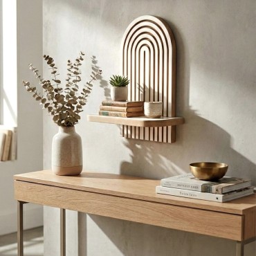 Ραφιέρα τοίχου Artwill Megapap Mdf χρώμα λευκό - oak 26x13x35cm 1 τεμ.