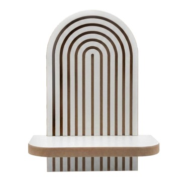 Ραφιέρα τοίχου Artwill Megapap Mdf χρώμα λευκό - oak 26x13x35cm 1 τεμ.