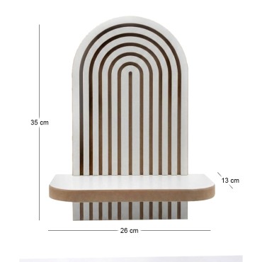 Ραφιέρα τοίχου Artwill Megapap Mdf χρώμα λευκό - oak 26x13x35cm 1 τεμ.