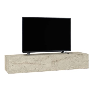 Έπιπλο τηλεόρασης επιτοίχιο Aristo Megapap με LED χρώμα travertine 135x31,6x25cm 1 τεμ.