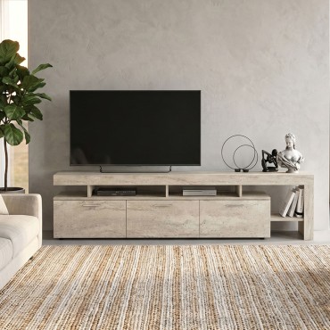 Έπιπλο τηλεόρασης Acnes Megapap χρώμα travertine 220x40x52cm 1 τεμ.