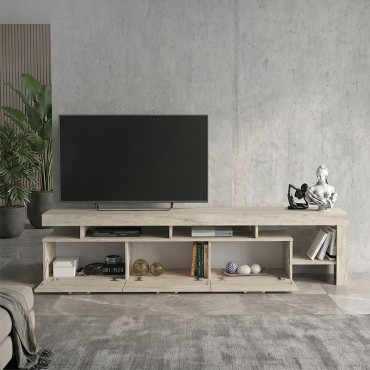 Έπιπλο τηλεόρασης Acnes Megapap χρώμα travertine 220x40x52cm 1 τεμ.