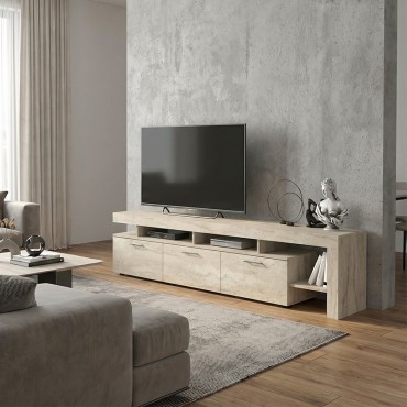 Έπιπλο τηλεόρασης Acnes Megapap χρώμα travertine 220x40x52cm 1 τεμ.
