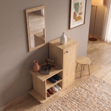 Έπιπλο εισόδου Cute Megapap χρώμα φυσικό οξιάς 90x35x95cm 1 τεμ.