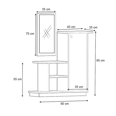 Έπιπλο εισόδου Cute Megapap χρώμα φυσικό οξιάς 90x35x95cm 1 τεμ.