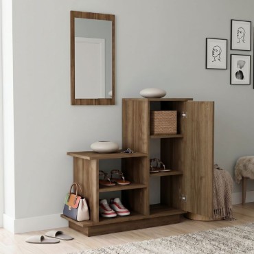 Έπιπλο εισόδου Cute Megapap χρώμα καρυδί 90x35x95cm 1 τεμ.